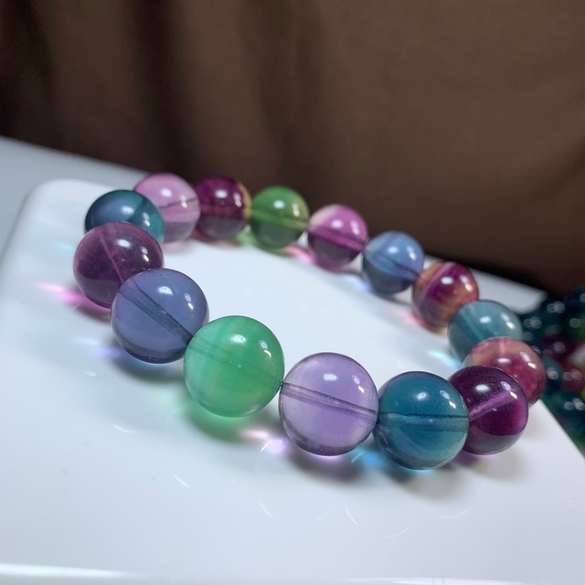 7.レア✩可愛いグラデーションフローライトブレスレット