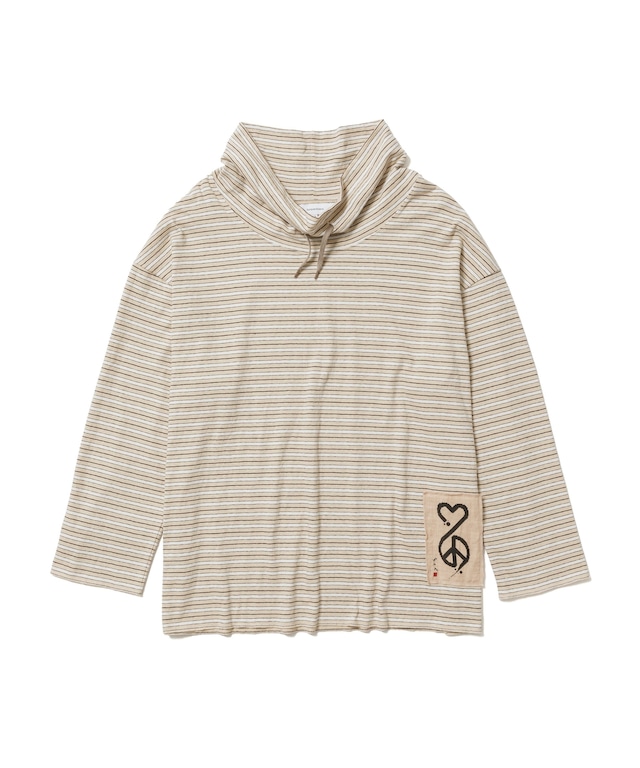 Sasquatchfabrix./24SS-CSL-006 BORDER LONG SLEEVE T-SHIRT(BEIGE)