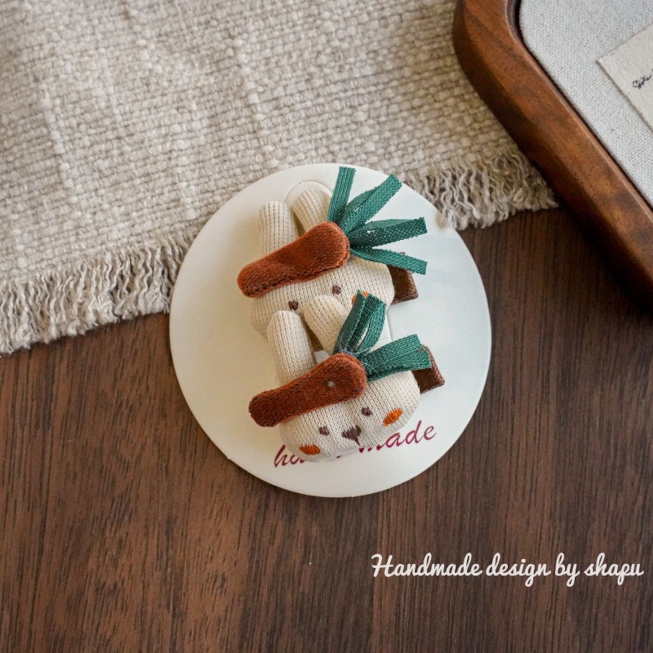 GOODS手編みアニマルヘアグリップ2点セット