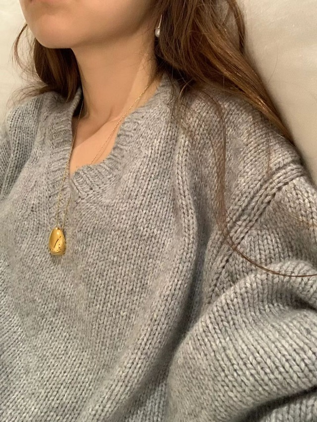 (OUNCE) ron v  neck  knit / 2color