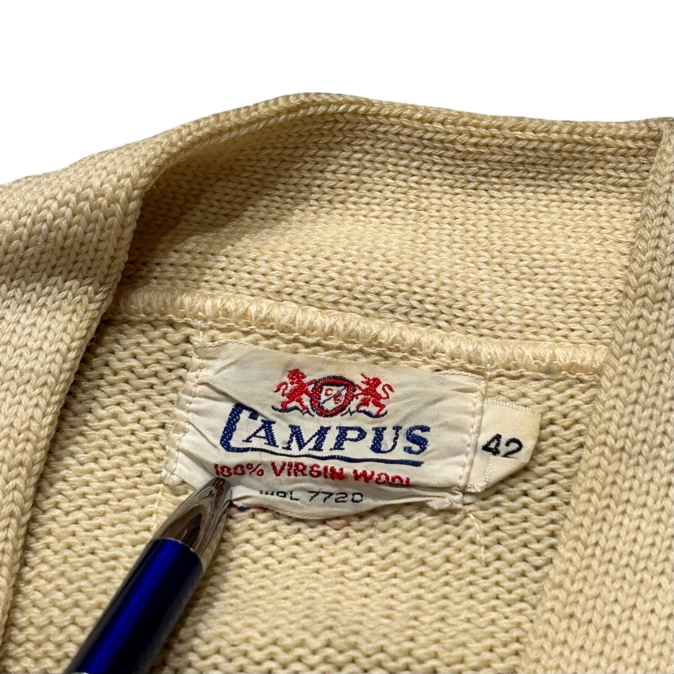 50-60's Campus Lettered Cardigan 42 / キャンパス レタード