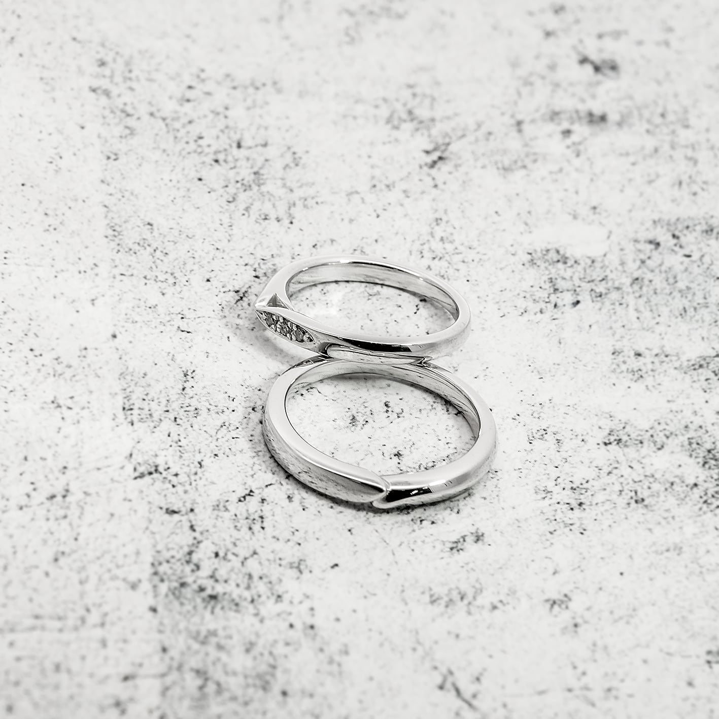 【選べるカラー / シルバー 結婚指輪 マリッジリング】SV925 モアサナイト 結婚指輪 シルバー マリッジリング ペアリング モアッサナイトシリーズ028