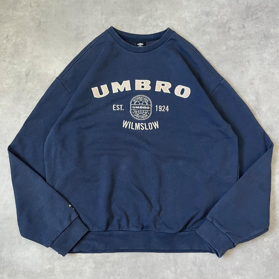 UMBRO アンブロ スウェット 古着 アーチ ロゴ 刺繍 L 紺 17992