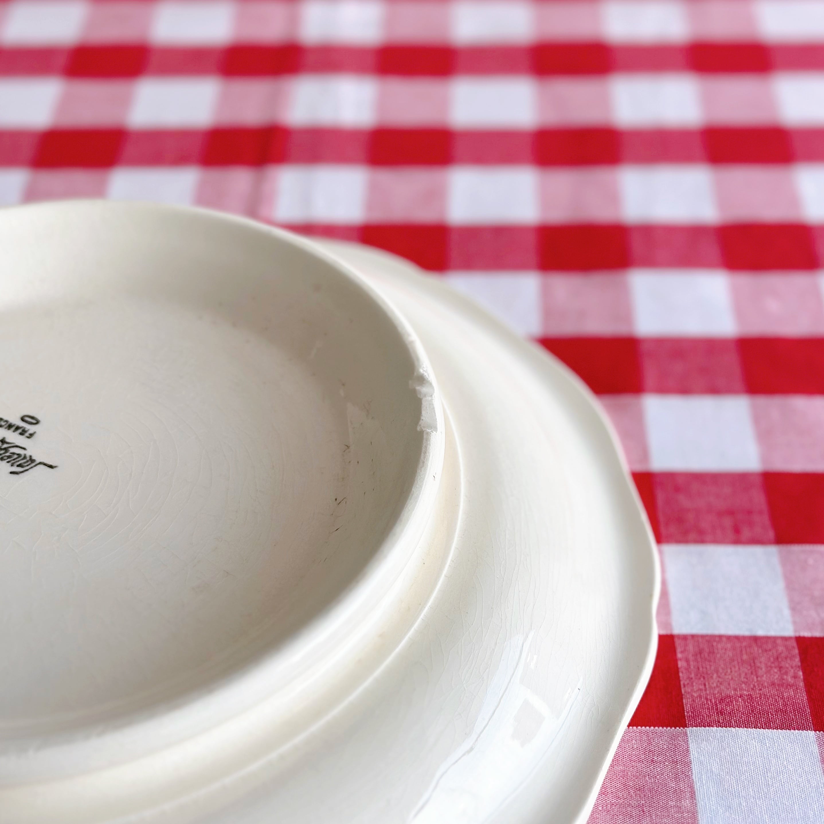 サルグミンヌ　脚付き　プレート　花リム　コンポティエ　フランスアンティーク サルグミンヌ 脚付き プレート 花リム コンポティエ フランスアンティーク