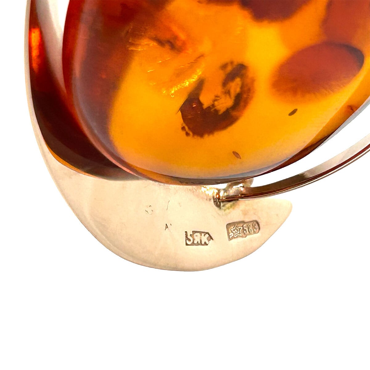 14K gold & amber design vintage necklace | PANIC ART MARKET