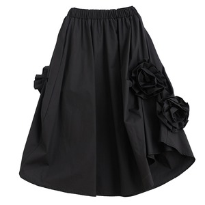Floral Black Long Skirt / フローラル ブラック ロング スカート