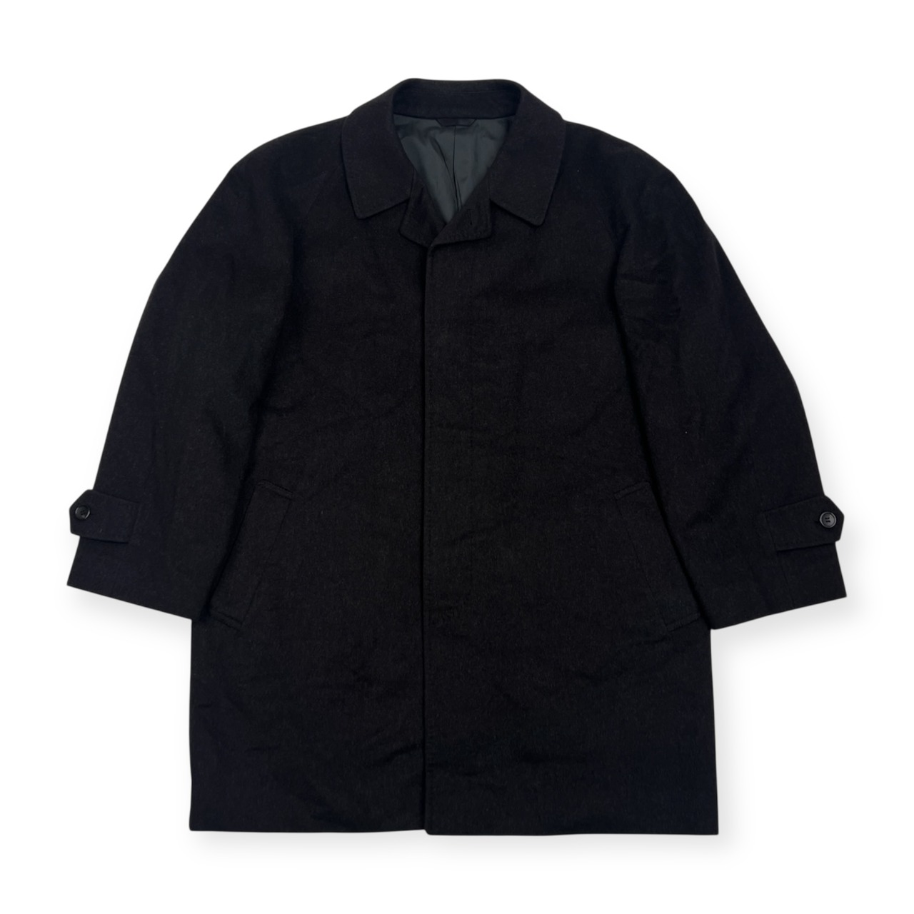 カシミヤ100% Ermenegildo Zegna エルメネジルドゼニア kinloch anderson 比翼 ステンカラーコート L/ダークグレー メンズ