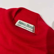 スコットランド製 Hawick Scotland ジェームズ ステュアート James Stewart ハイゲージ メリノウールニットセーター 107/42/レッド