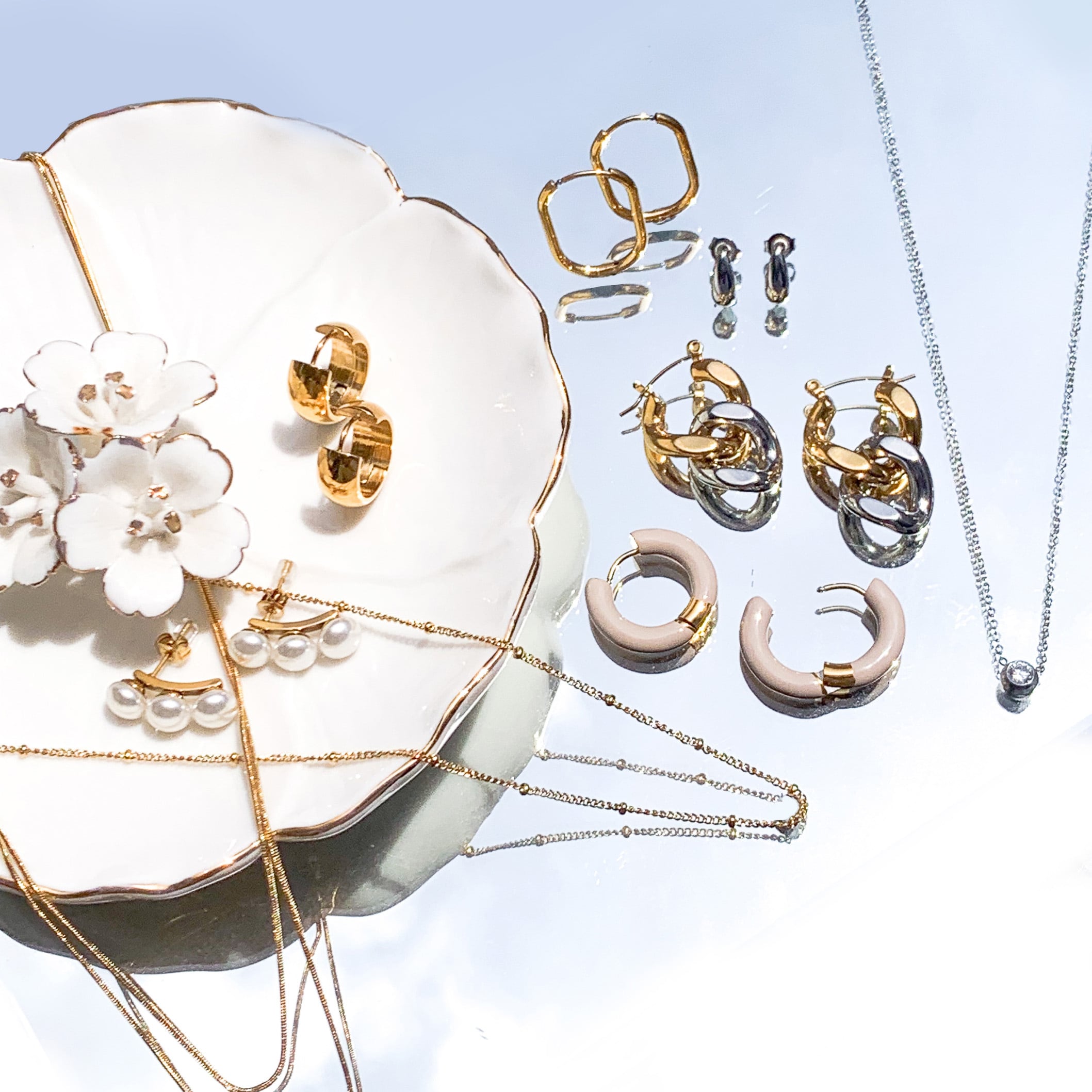 nei/nor ピアス レディース フープピアス リングシンプル 金属