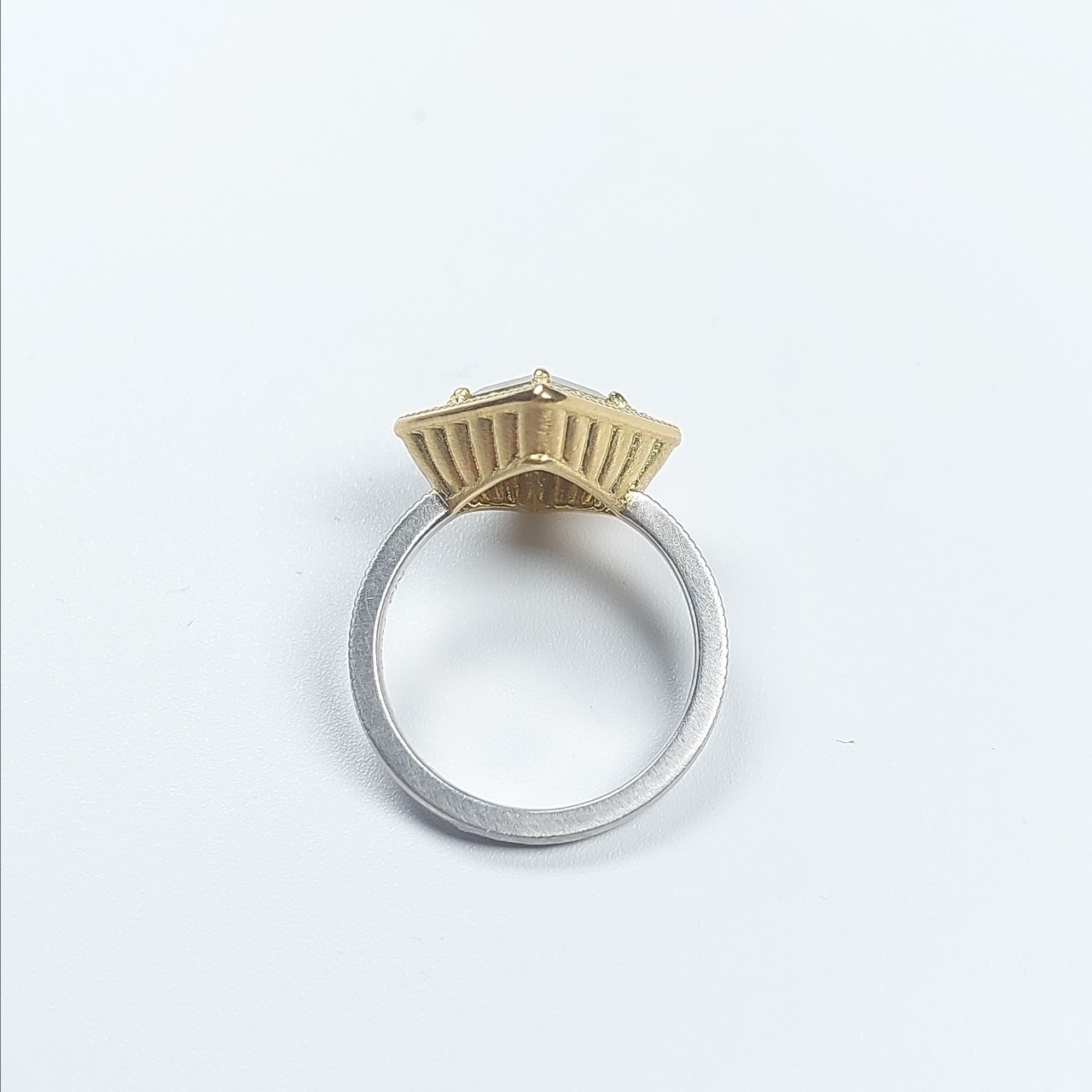 K18 PT Salt &Pepper Diamond Broun Diamond Ring