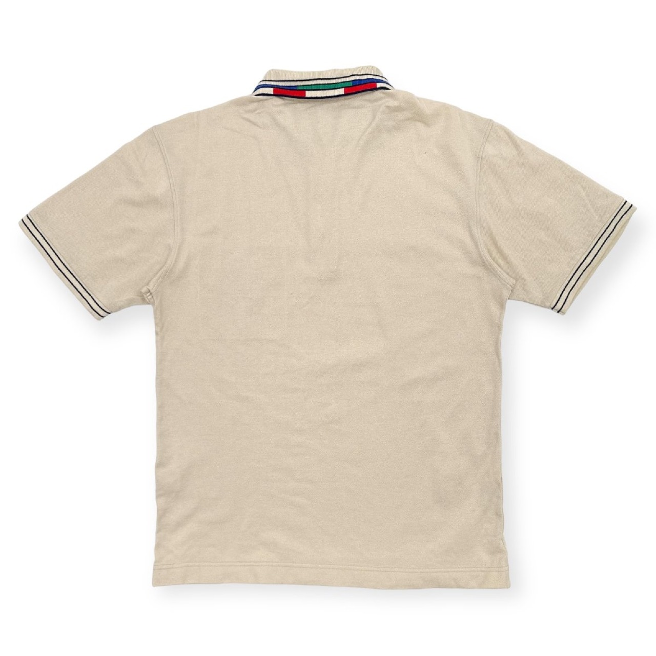 GREENCLUBS グリーンクラブ カラフル刺繍入り 鹿の子 半袖 ポロシャツ サイズ 3 /ベージュ/メンズ/ライカ/日本製