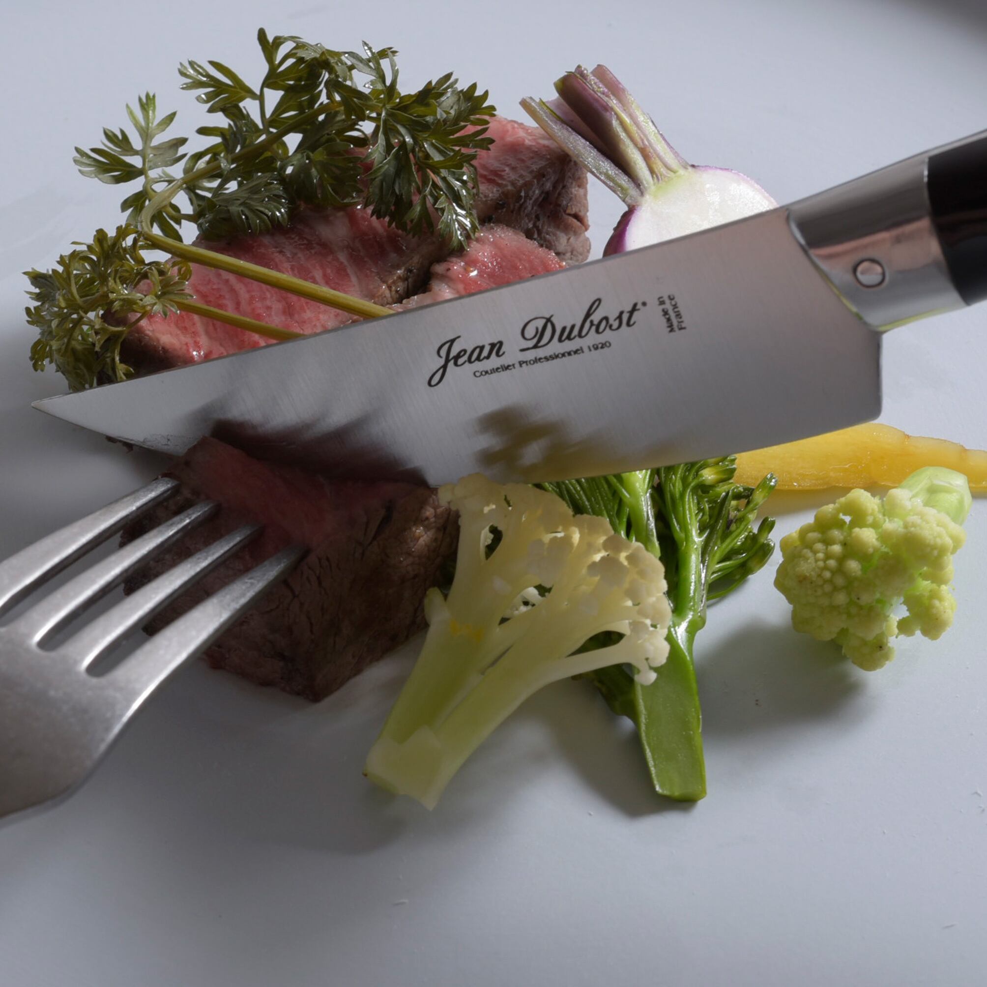 Jean Dubost ステーキナイフ 6本入り 素朴なオリーブウッドハンドル ボックス入り フランス製 Jean Dubost ステーキナイフ 6本入り 素朴なオリーブウッドハンドル ボックス入り フランス製