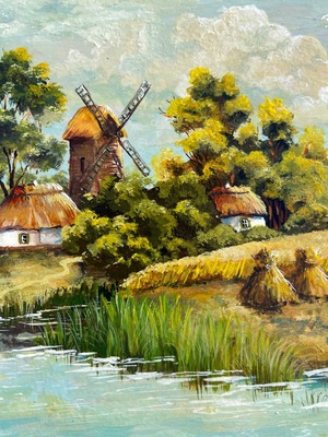 ペトリキウカ塗りのプレート（巨匠ホロベッツ作）40cm