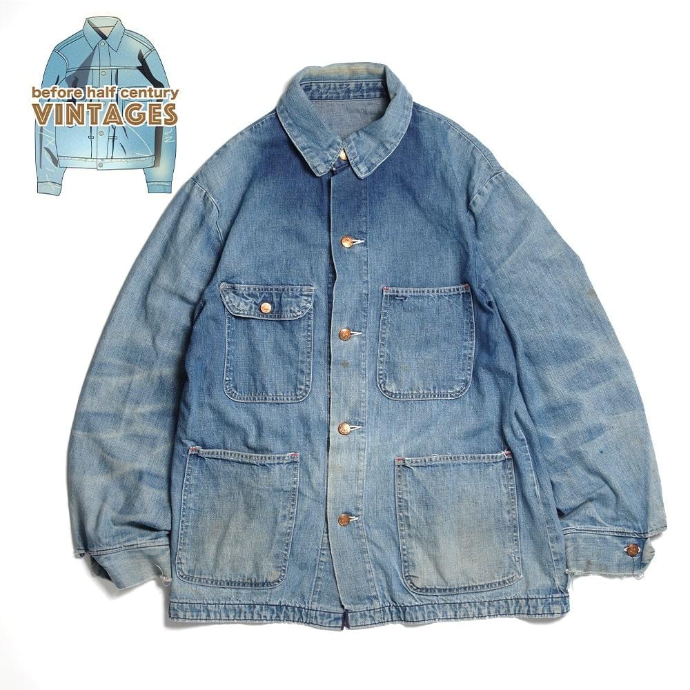 【before half century Vintages(ビフォーハーフセンチュリーヴィンテージ)】60's VINTAGE DENIM  COVERALL 60年代ヴィンテージデ二ムカバーオール | USA SAY powered by BASE