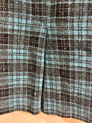 50's blue×black check skirt