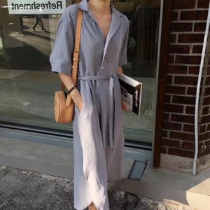 オープンカラーワンピース