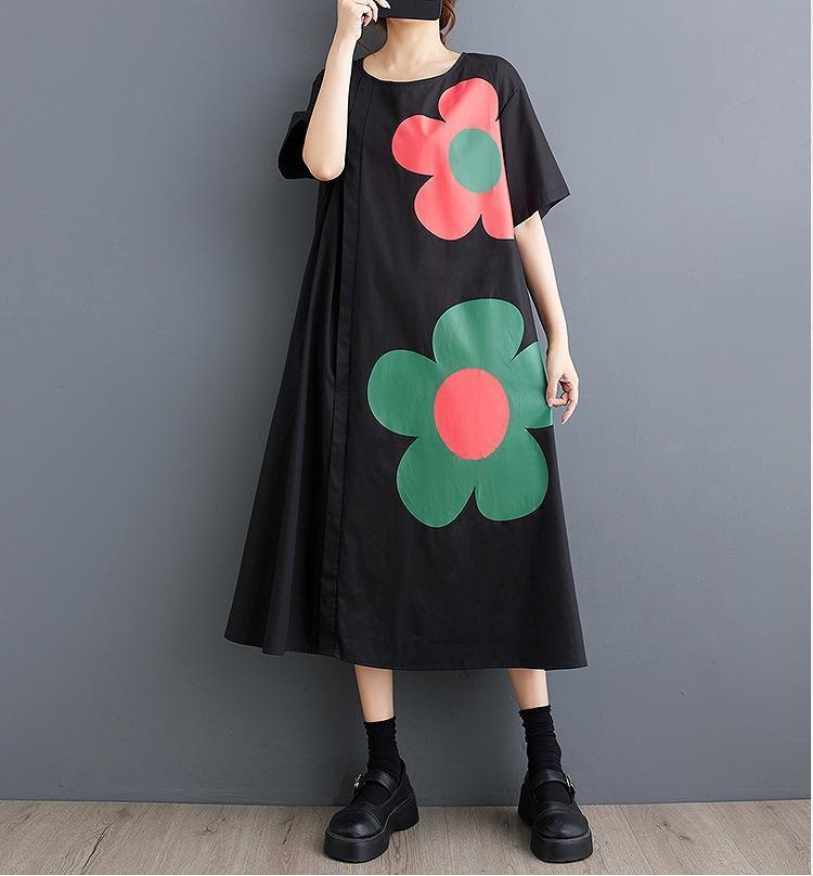 大きいサイズ レディース ロング ワンピース 花柄 春夏 秋 新品 半袖