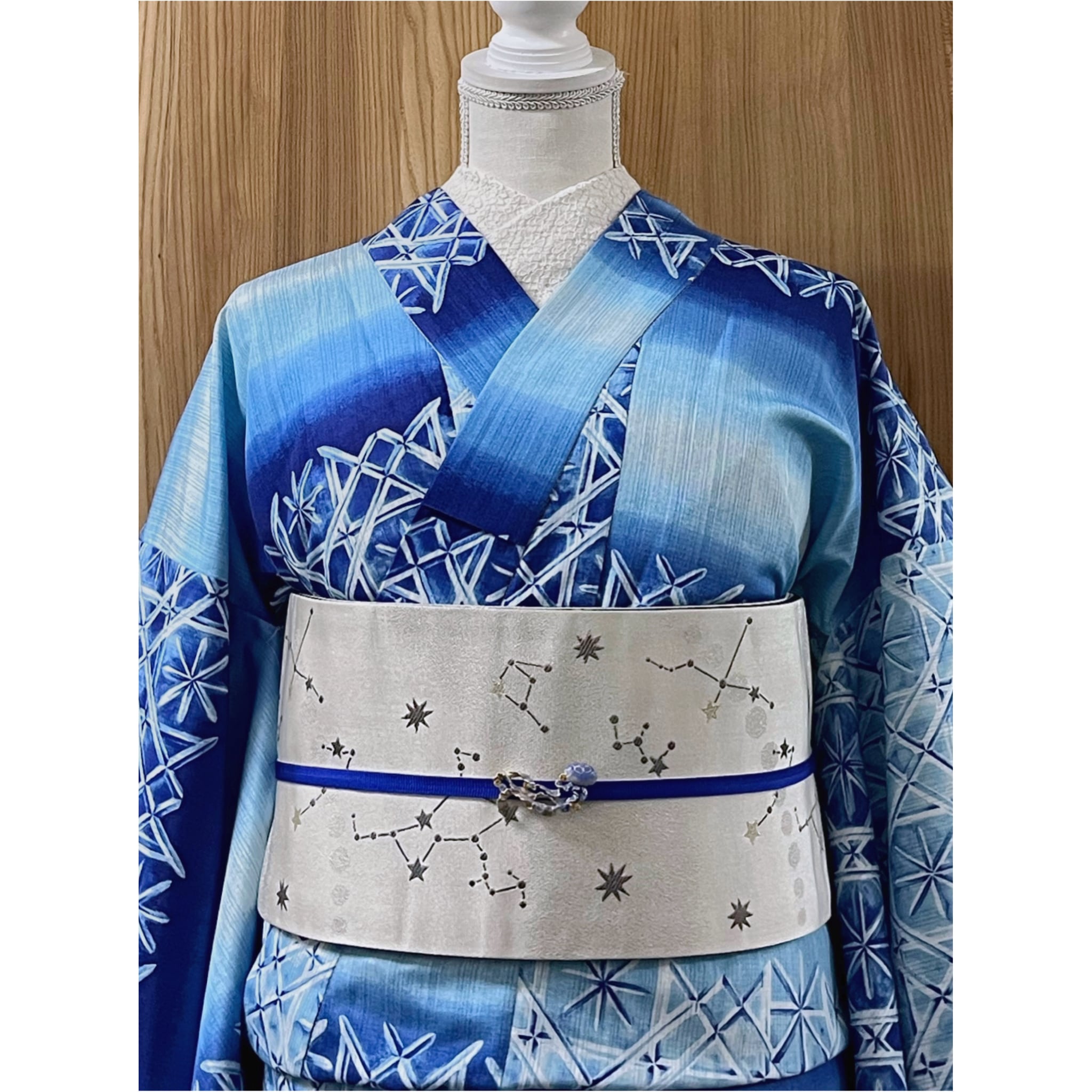 新品】星座柄リバーシブル半幅帯(オフホワイト) | きもの楸堂-kisasagedo-