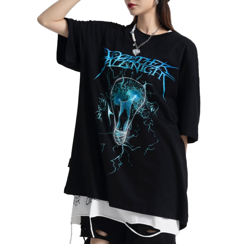 "LIG光HT" Street Loose T-Shirts