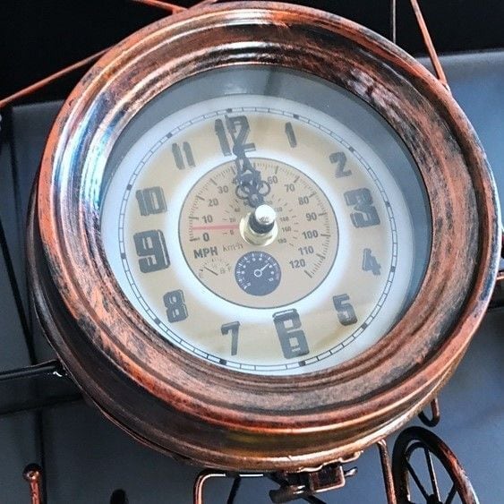 掛け時計 飛行機 アメリカンレトロ お洒落 ブロンズ イエロー ゴールド