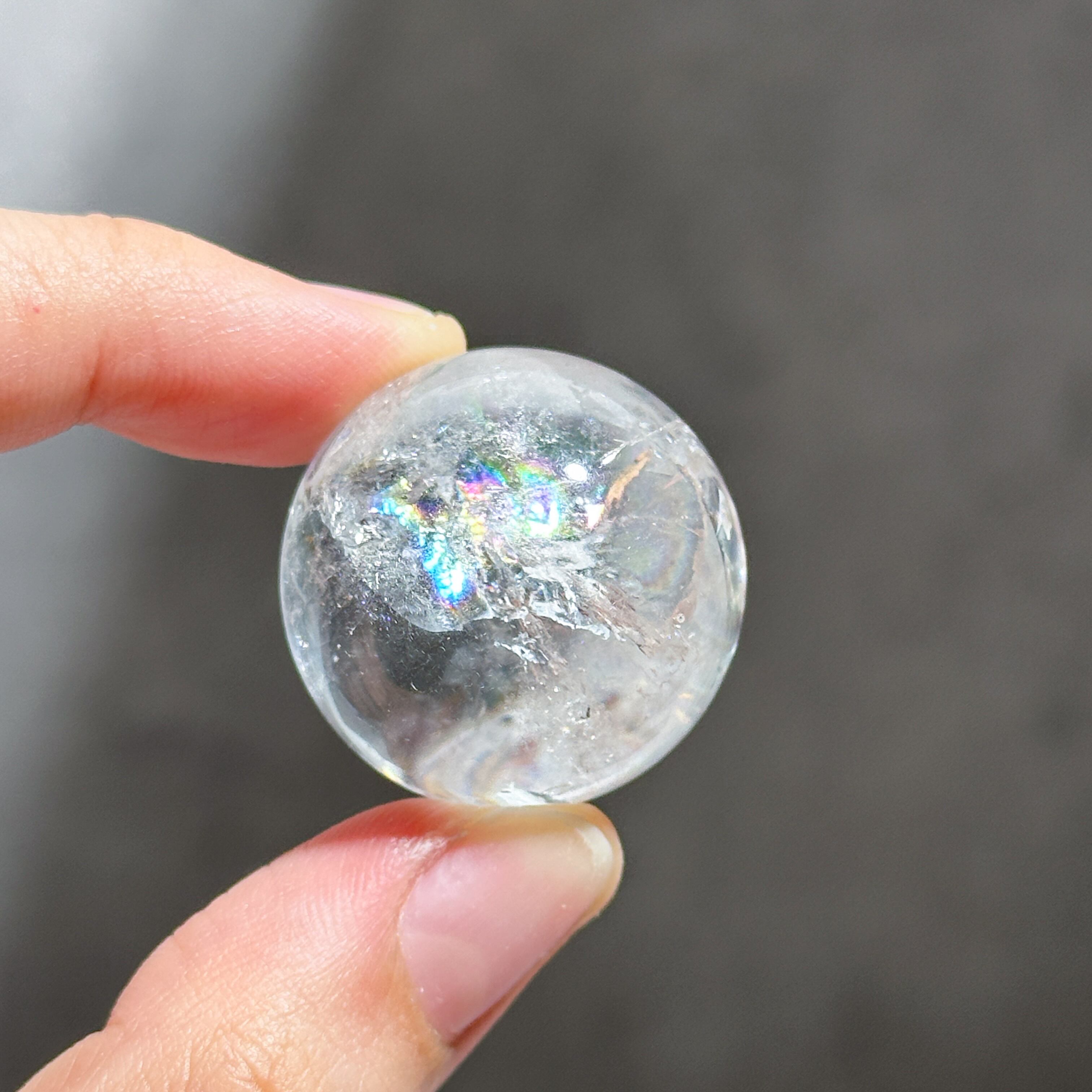 虹◎クリア(クラック)クォーツ スフィア33◇ Clear quartz ◇ 天然石・鉱物・パワーストーン