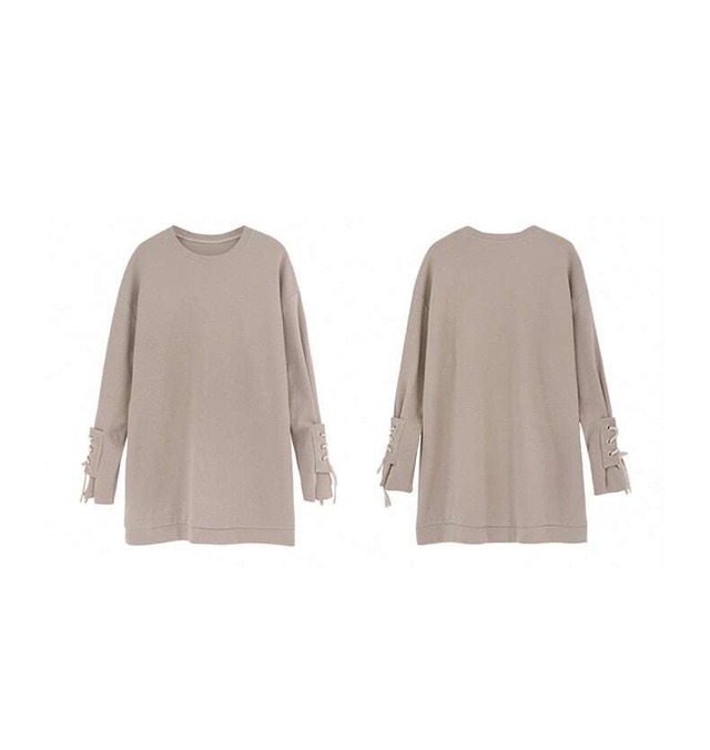 lace-up sleeve pullover　10104