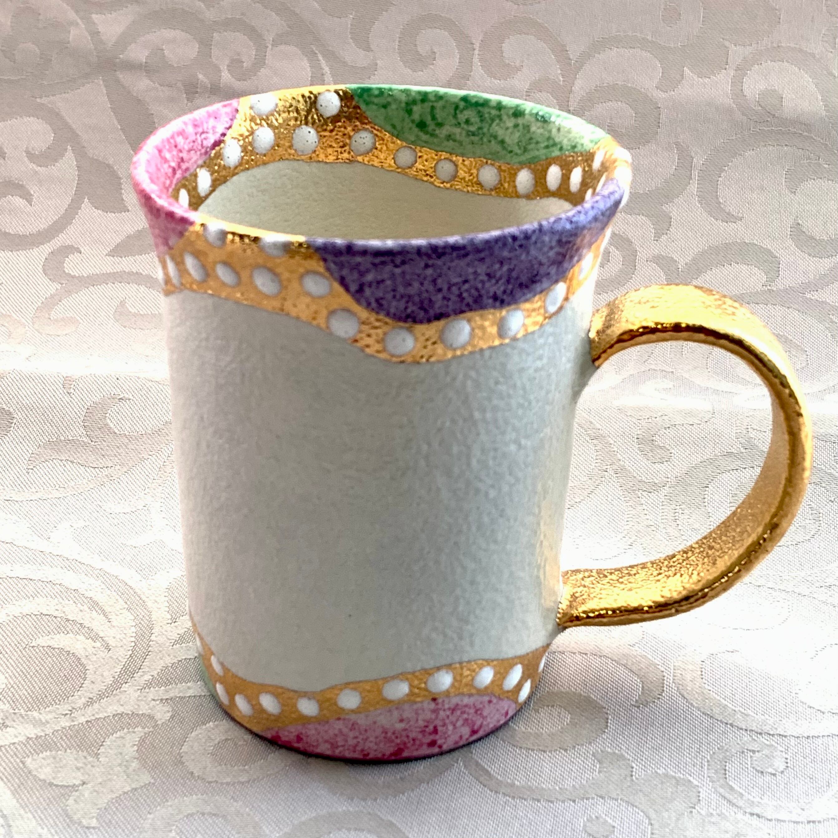 金彩色絵マグカップ(230207-1)