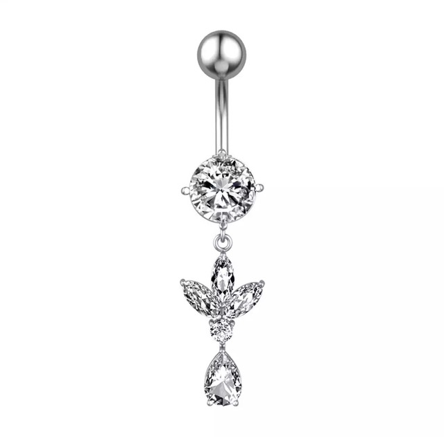 《Stainless｜CZ diamond》Queen Stoic ヘソピアス