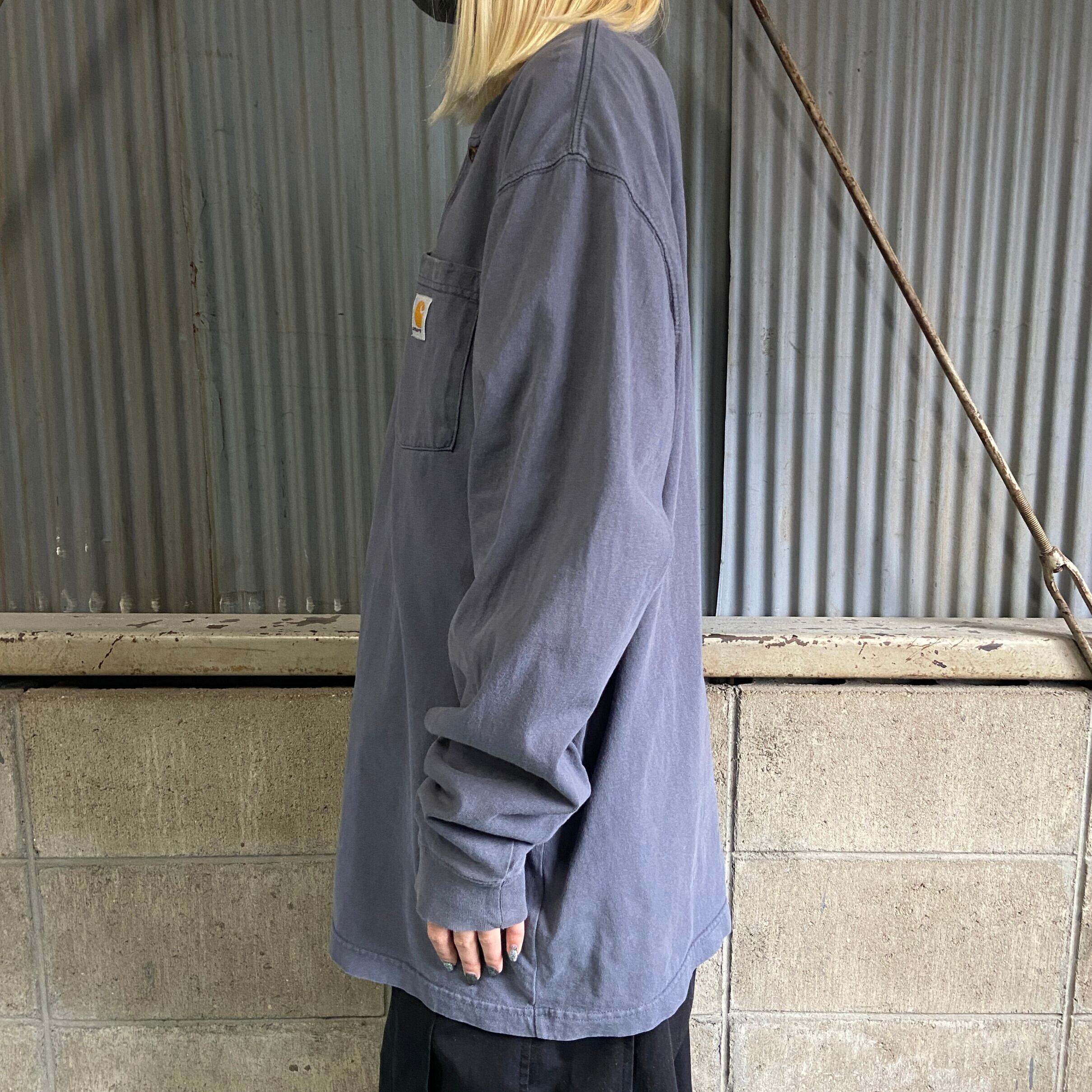 Carhartt カーハート ヘンリーネック ワンポイントロゴ ポケット 長袖T