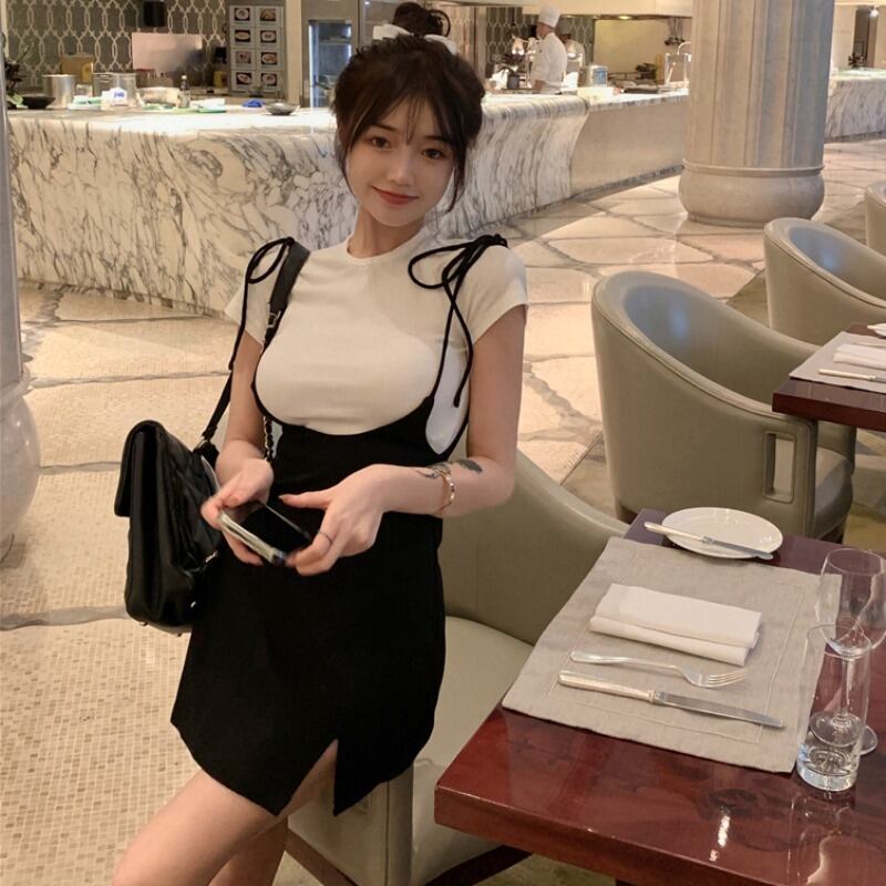 薄手Tシャツ トップス Aラインドレス ハンチェンe17384239461