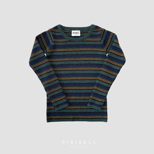 【MABLI】Seilio Skinny Rib - Pine Stripe / 4Y,6Y