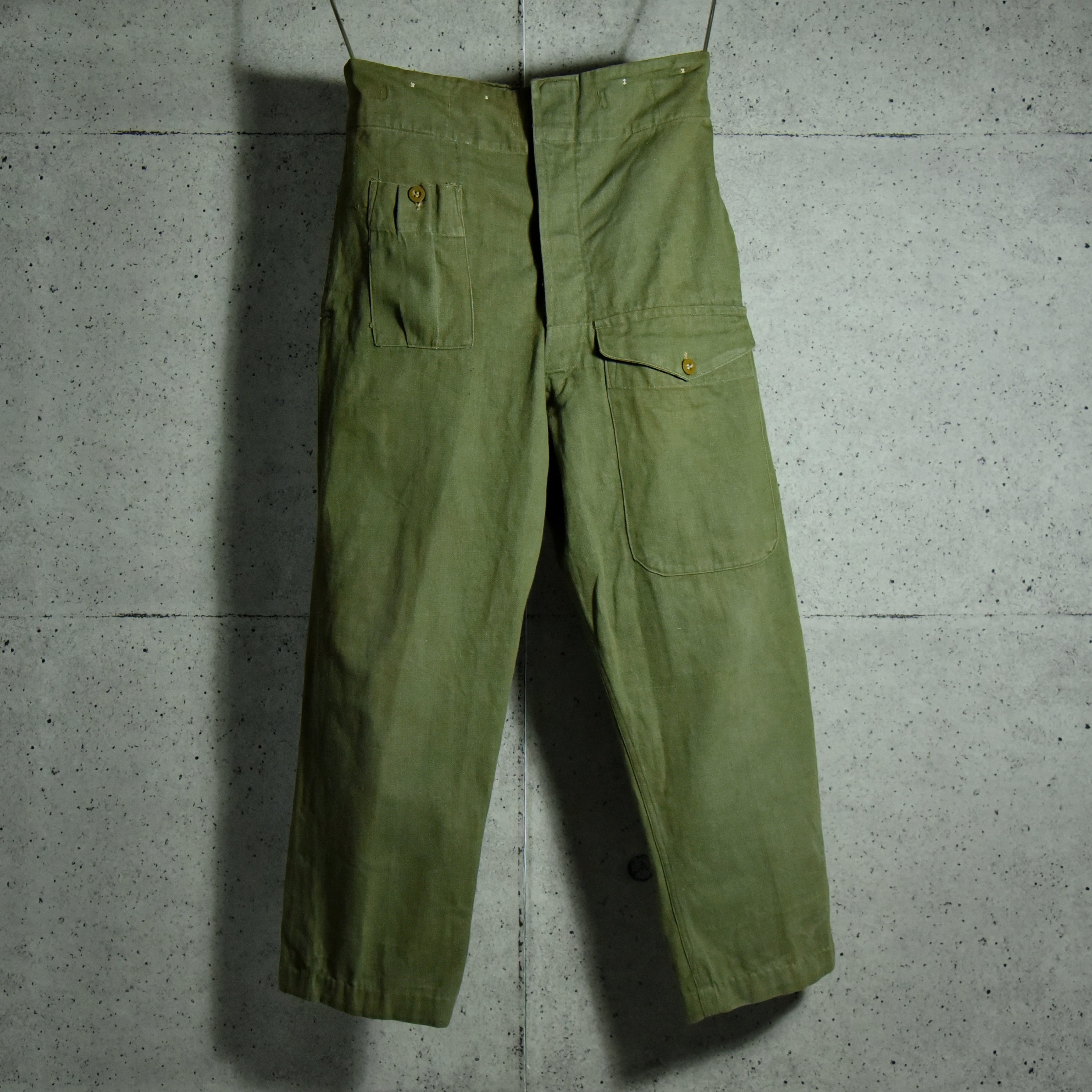 50s British Army Green Denim Pants イギリス軍 グリーンデニム ...