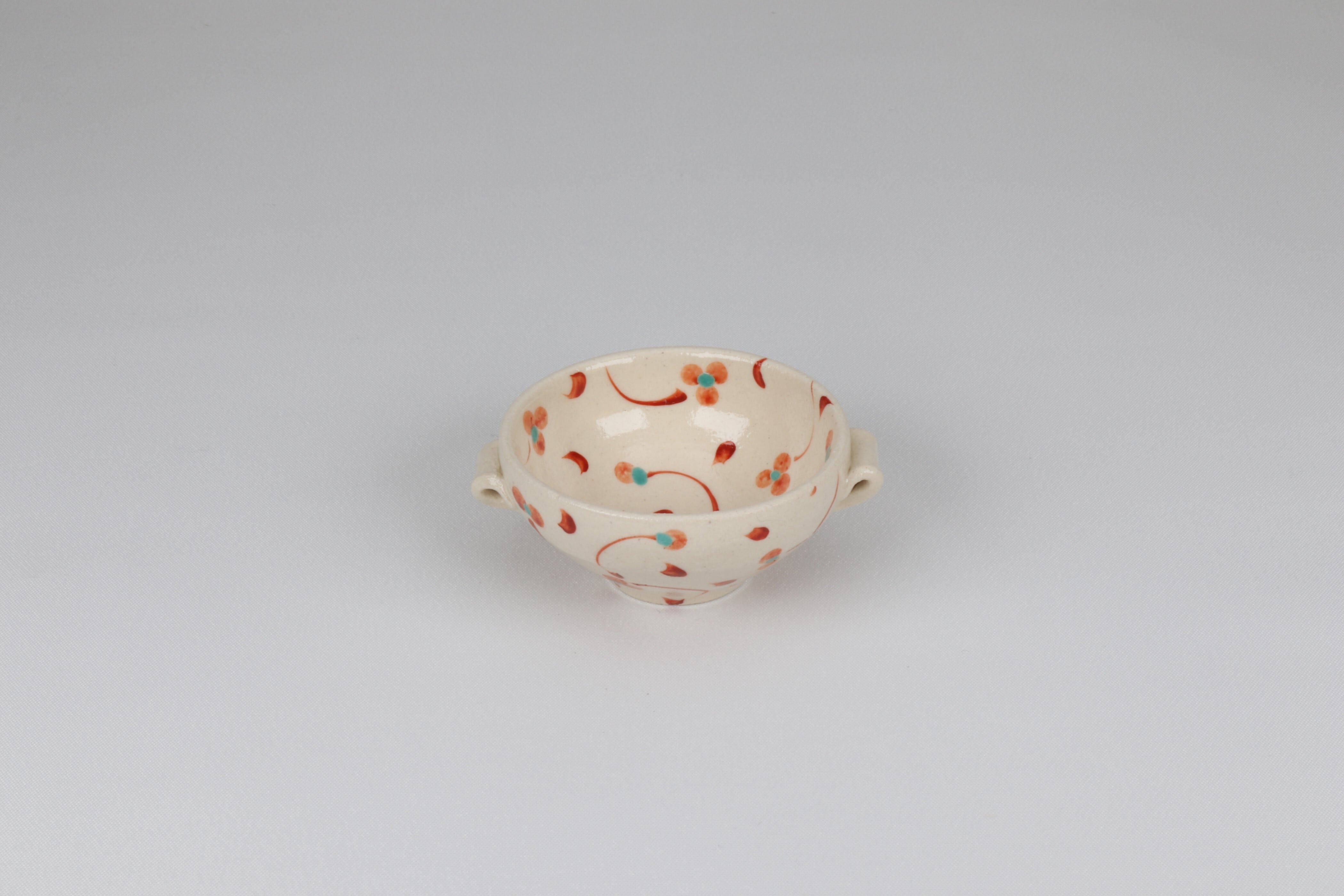 色絵 耳付珍味鉢 赤絵ひふみ