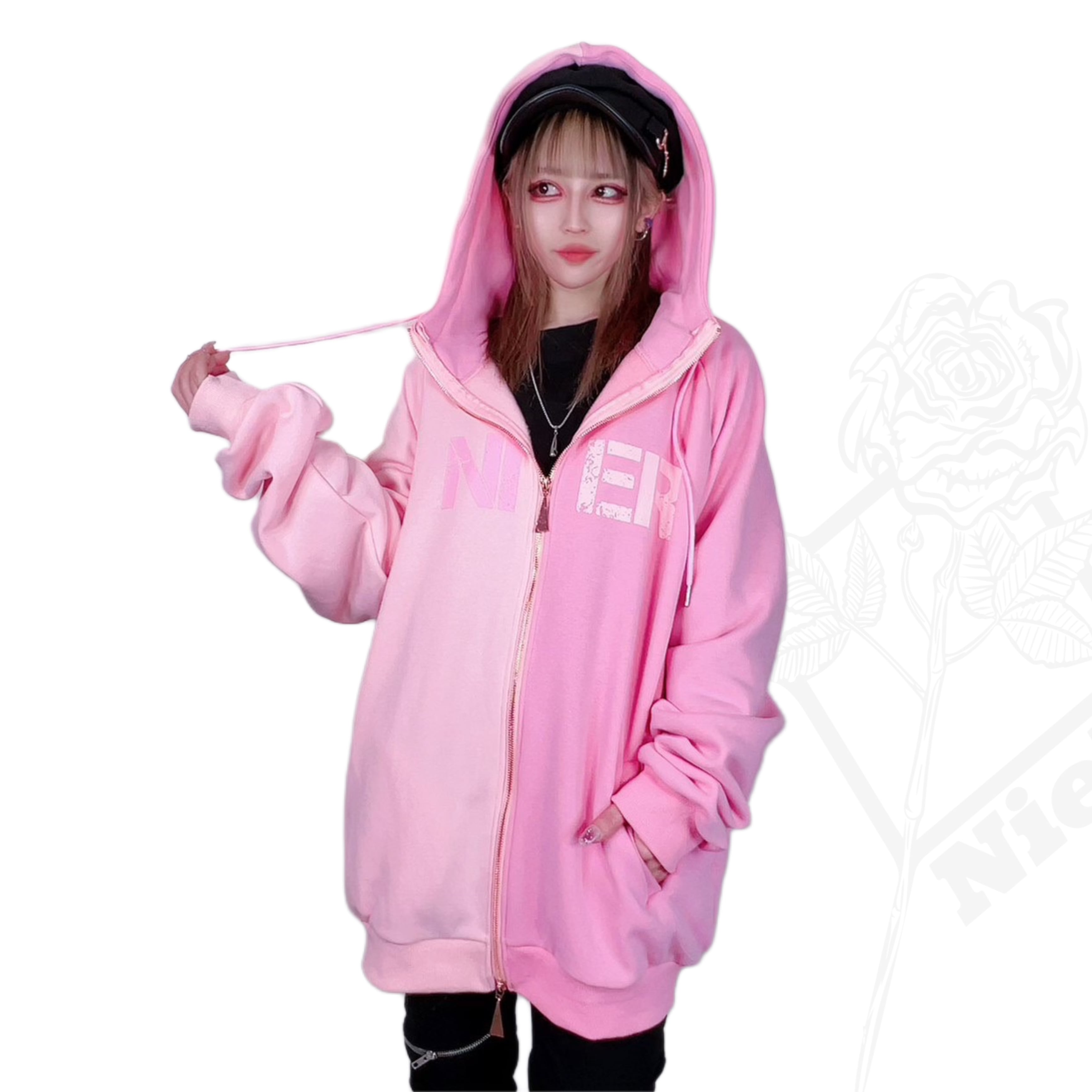 防寒裏起毛TWO-TONE DOUBLE ZIP PARKA【ROSE】 | NIER CLOTHING powered by BASE