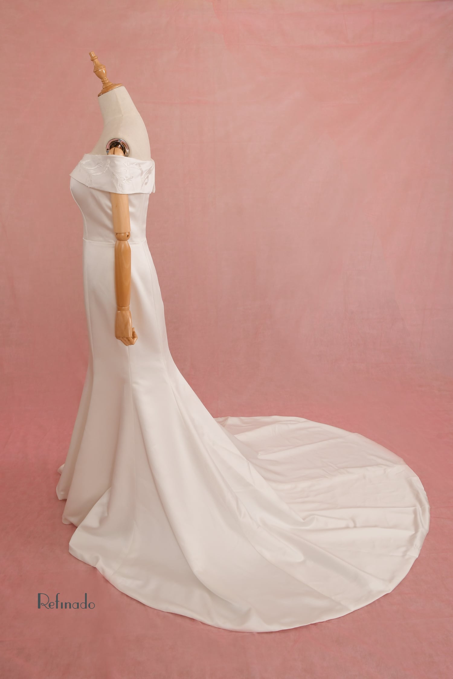 レンタル】WDS-318-01 サテン オフショルダー スレンダードレス