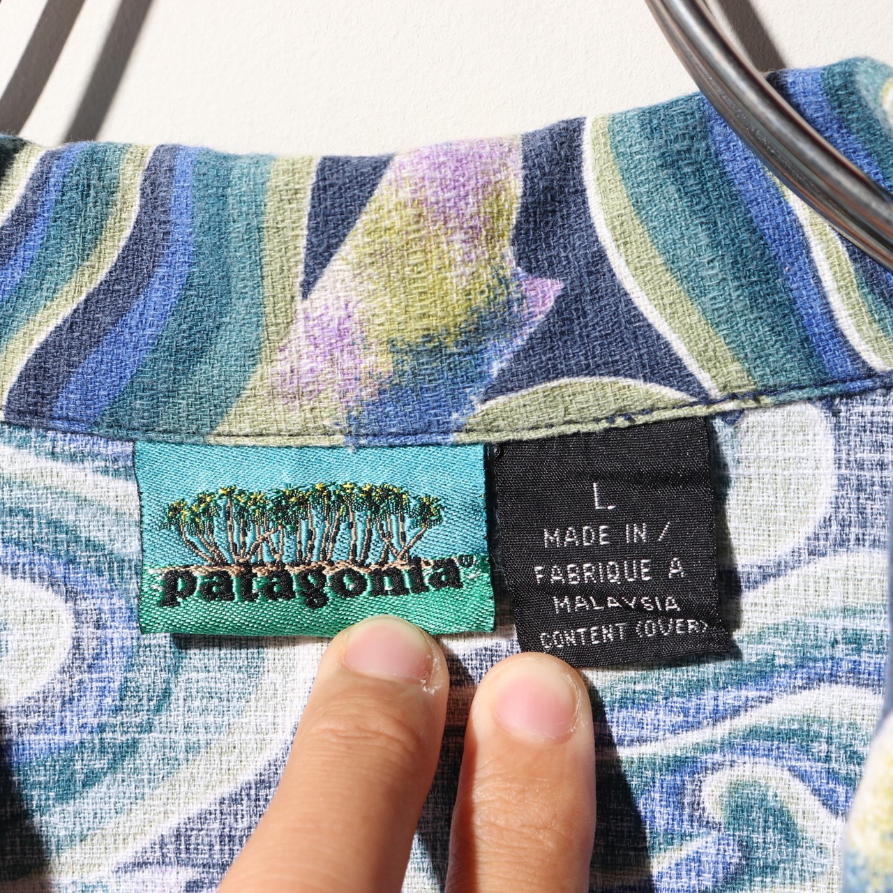 極美品 L 94年 Java Fish 渦巻き柄 パタゴニア パタロハ アロハシャツ Patagonia ジャバフィッシュ