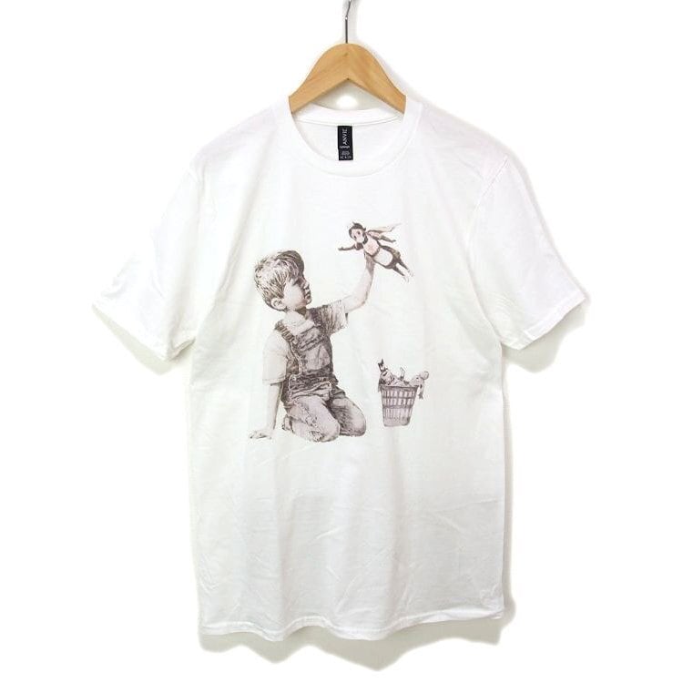 インポート Tシャツ BANKSY Superhero Nurse NHS T-Shirt バンクシー スーパーヒーロー 白 ナースTシャツ BS-001 | k2select2020 powered by BASE