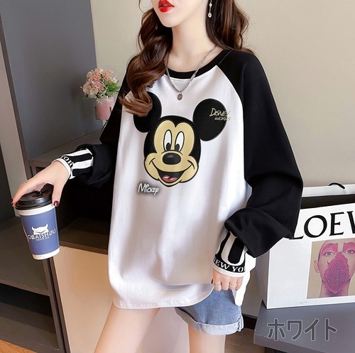 【秋冬新作】ファッションＴシャツ♪ホワイト/グレー2色展開◆#sebotv-2k28177