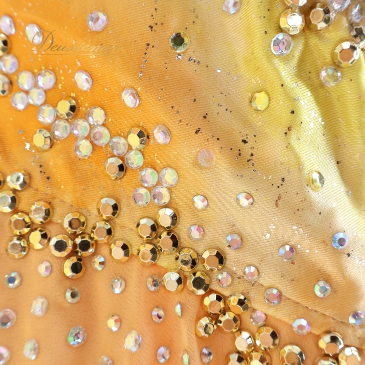 社交ダンス 衣装 スタンダードドレス ワンピース スタンダード フロート レース デモ 競技 ダンス パーティ 発表会 黄色 オレンジ 落ち感 明るい オレンジ系 イエロー系 フリンジ 豪華 軽量 シフォン おしゃれ 可愛い ふんわり カラフル ダンスウェア フェスティバル パフォーマンス