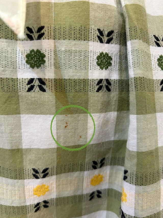 50s "Korell" green check × clover cotton dress