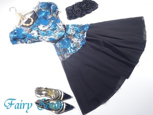 ★送料無料★M☆爽やかプリントが柔らかなシフォンワンピ(OPN8516) 