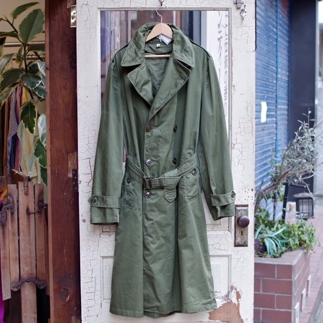 1950s US ARMY Overcoat Cotton Satin M-Long / 50年代 米軍 トレンチ