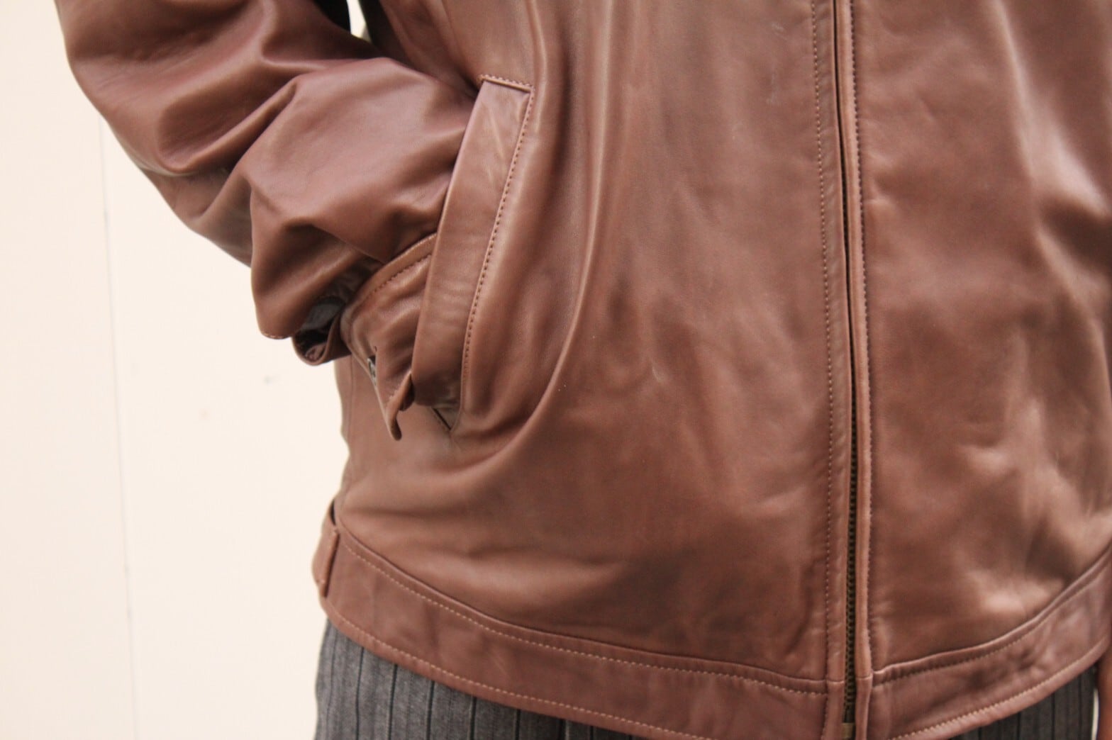 90s Ralph Lauren Lamb Leather Swing Top | VOLAR