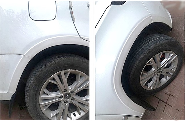 [TradeWind] フェンダーガード フェンダーモール オーバーフェンダー フェンダーアーチモール フレアモール キズ防止 車 幅2.8cｍ 長さ1.5ｍ 2本セット(カーボン柄白)