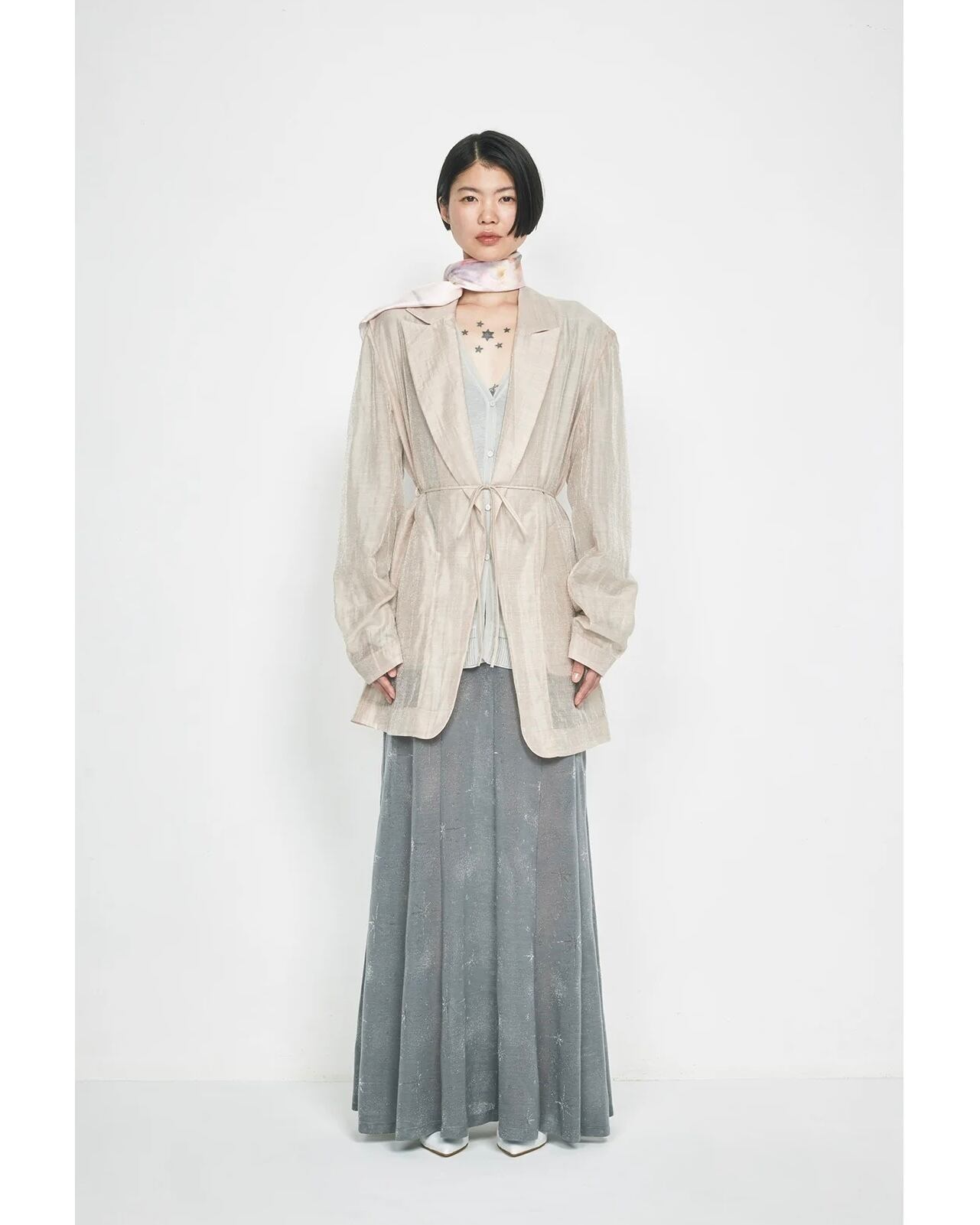 Mame Kurogouchi】Hand Printed Silk Scarf/pink | TOLMA.