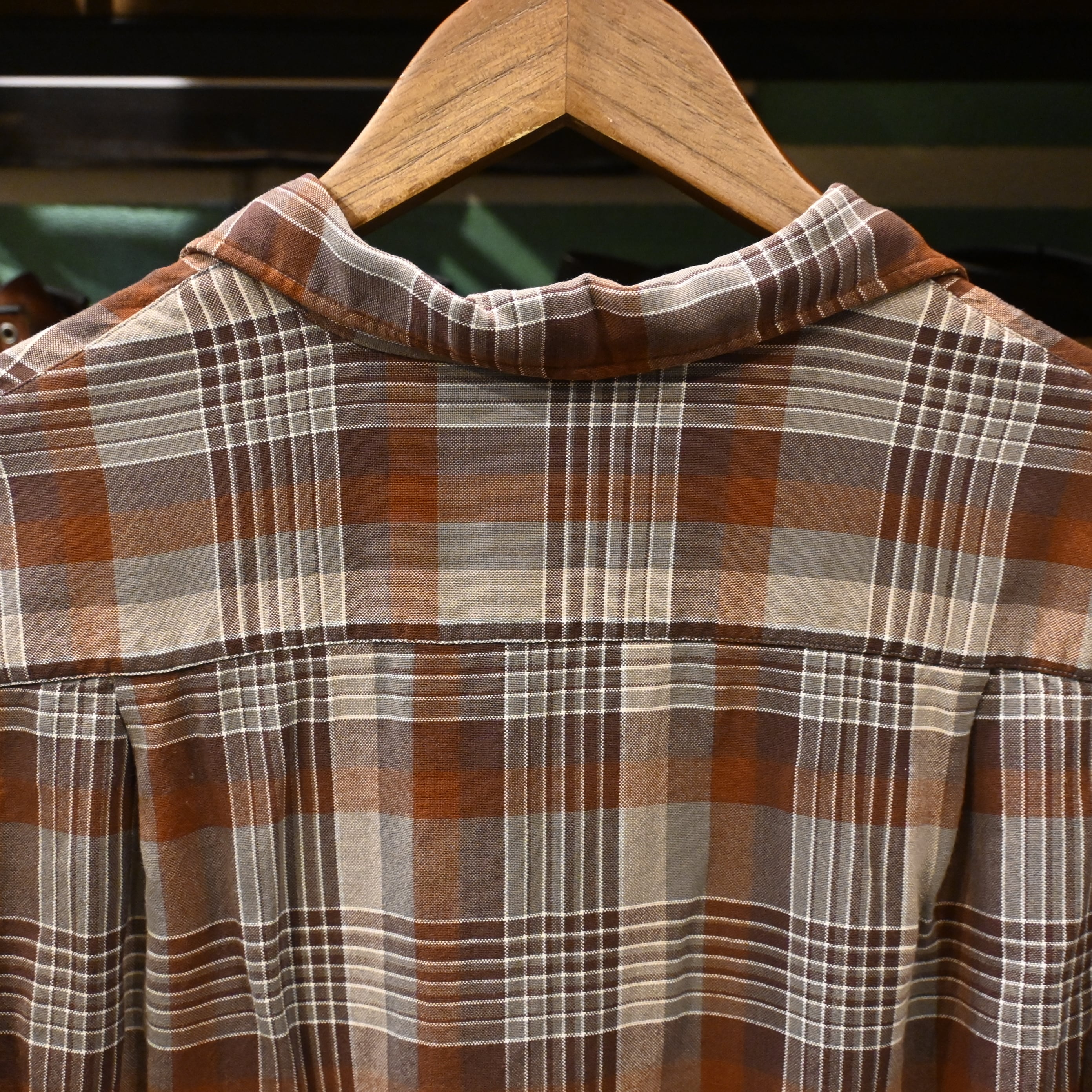 M ] Nelson-Paige 50-60's USA製 Open Collar Rayon Blend Chack Shirt