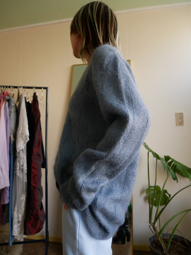 70s-80s Euro V-Neck Mohair Knit Cardigan