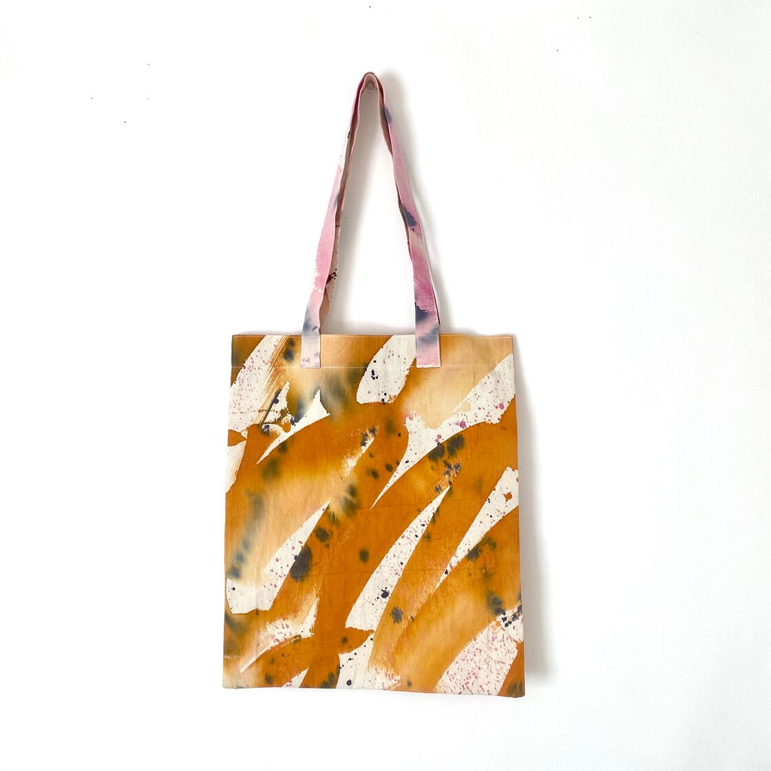 手染めのトートバッグ『drawing』orange brown | Pay ID