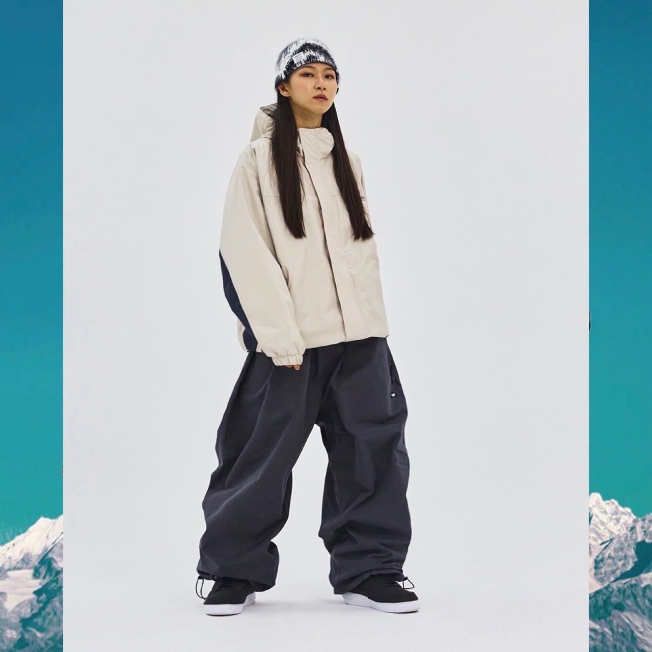 23-24 BSRABBIT LOGO COTTON SUPER WIDE PANTS スノーボード ウェア