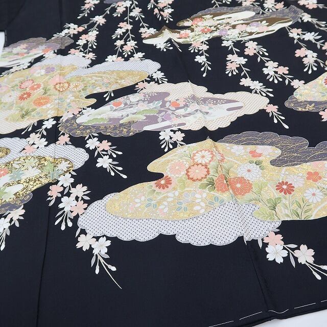 新品 京友禅 落款 金駒刺繍 着物 正絹 仕付け糸付 作家物 トールサイズ“頂に待つ晴れ舞台へ”訪問着 2036